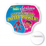 13" to 13.9" Custom Shape Chipboard Button Custom Imprinted