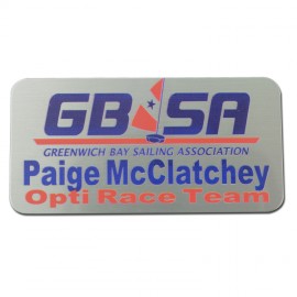 Digital Metal Name Badge w/Magnetic Back with Logo