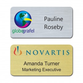 Zeus Metallic Plastic Name Badge (Custom Size Up To 6 Sq. Inches) with Logo  Zeus Metallic Plastic Name Badge (Custom Size Up To 6 Sq. Inches) with Logo