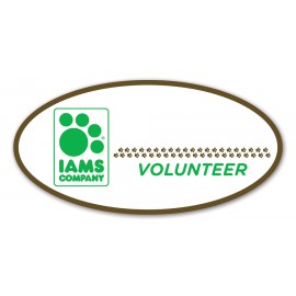 Laminated Name Badge Full Color (1.5"X3") Oval with Logo