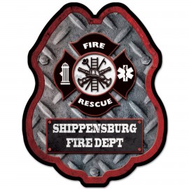 Plastic Badge w/ Our Stock Decal and your Wording with Logo  Plastic Badge w/ Our Stock Decal and your Wording with Logo