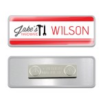 Aluminum Name Badge w/Acrylic Snap-on Dome with Logo