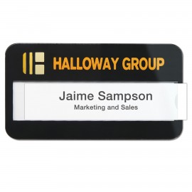 Custom Selfit Pro Doubleline Reusable Name Badges, Rotating Cropin, 2.75" x 1.5"  Custom Selfit Pro Doubleline Reusable Name Badges, Rotating Cropin, 2.75" x 1.5"