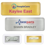 Personalized DigiLine Metal Name Badges, magnet fastener, 1" x 3"