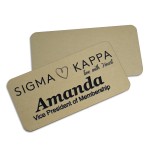 Personalized Magnetic Name Badges- 1.5" X 3" (Gold Metal)