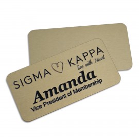 Promotional Magnetic Name Badges- 1.5" X 3" (Gold Metal)