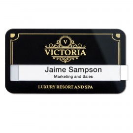 Customized Selfit Pro Singleline Reusable Name Badges, Rotating Cropin, 2.75" x 1.5"