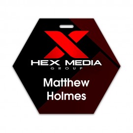 Custom Laminated Paper Event Badge (3.75"x4.25") Hexagon