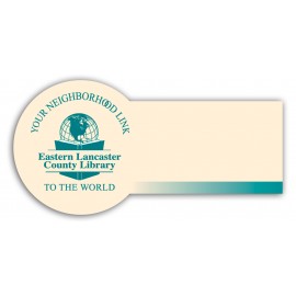 Logo Branded Laminated Name Badge (2"X4") Rectangle W/Round End