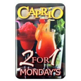 Promo Button Badge Domed & Magnetic (7.1 to 8 Square Inch Imprint) with Logo