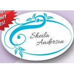 Logo Imprinted Oval Badge W/ Personalization