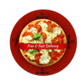 3 15/16" Pizza Style Tinplate Round Pin Button Badge with Logo  3 15/16" Pizza Style Tinplate Round Pin Button Badge with Logo