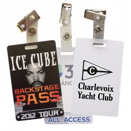 Custom Imprinted Vertical Plastic ID Card w/Badge Clip
