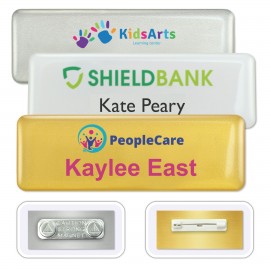 Personalized DigiLine PVC Name Badges, magnet fastener, 1" x 3"
