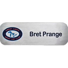 Customized 3" x 1" Aluminum Name Badge w/Full Color Imprint & Personalization