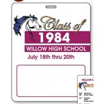 .020" Gloss White Deluxe Badge w/Slot (4"x 5") with Logo