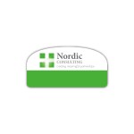 Customized Laminated Name Badge (1.5"x3") Rectangle with rounded top - No Personalization