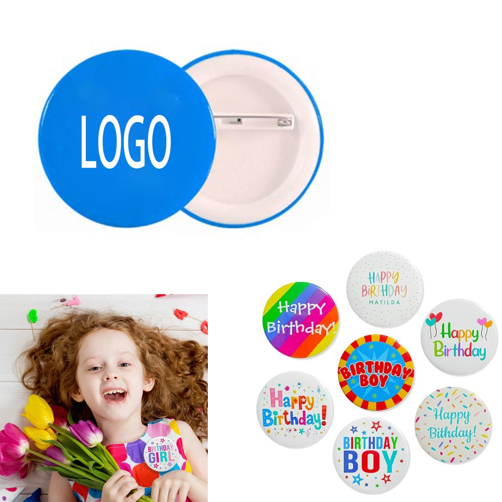 Full-Color Round Badge Tinplate Brooch with Logo