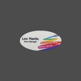 4-Color Process Oval-shaped Name Badge 1 1/2" x 3" with Logo  4-Color Process Oval-shaped Name Badge 1 1/2" x 3" with Logo