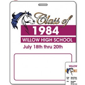 Personalized .030" Gloss White Deluxe Badge w/Slot (4"x 5")