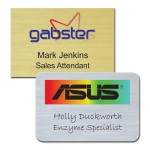 Personalized Zeus Metallic Plastic Name Badge (Custom Size Up To 9 Sq. Inches)