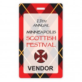 Personalized USA Made Laminated Paper Event Badge  20mil Budget-Friendly (2.625"x4.5") Rectangle