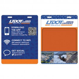 Customized Double Slotted Event Badge w/ Clear Adhesive Pocket