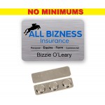 Customized Name Badge - Silver Metal, 3x2 inches