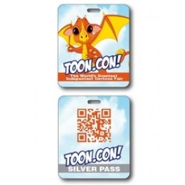 Laminated I.D./Event Badge with Punch - 3.625x3.125 - 14 pt. with Logo  Laminated I.D./Event Badge with Punch - 3.625x3.125 - 14 pt. with Logo