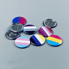 Multiple Shapes/Sizes Tin Button Badge with Logo
