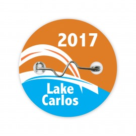 Laminated Beach/Park Badge/Permit/Admission w/ Crimp Pin (2" Round) Variable Data Available with Logo