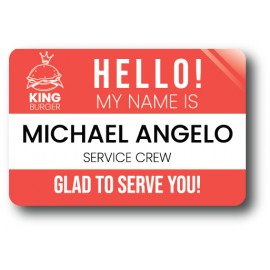 Promotional Full Color XL Plastic Magnetic Name Badge - 2" X 3"
