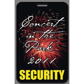 Rectangle RC Laminated Economy Event Badge - Full Color with Logo