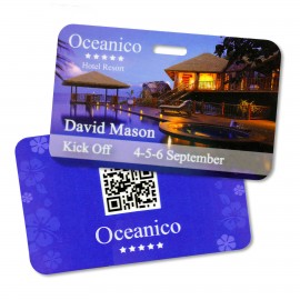 Custom Small Xpress Permanent Event Name Badges, 2.5" x 4", 4-Color Front & Back