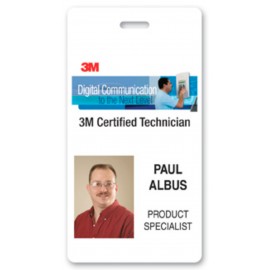 USA Made Tamper Evident Photo ID Badge (2.25"x4.25") Rectangle with Logo