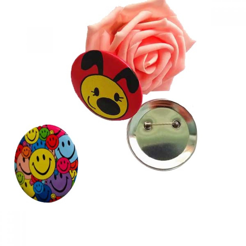 Custom Printed 2" Mini Round Safety Pin Badge Custom Printed 2" Mini Round Safety Pin Badge