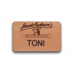 Engraved Wood Badge - 1.25"x2" - USA Made Logo Imprinted