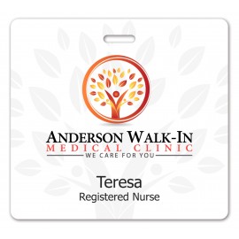 Laminated Personalized Name Badge (3.125x3.375") Rectangle with Logo