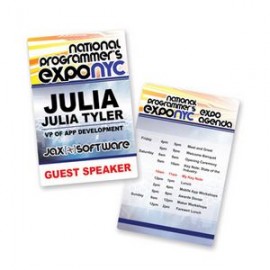 2-1/8 x 3-3/8 Prem Event Badge-Gloss with Logo