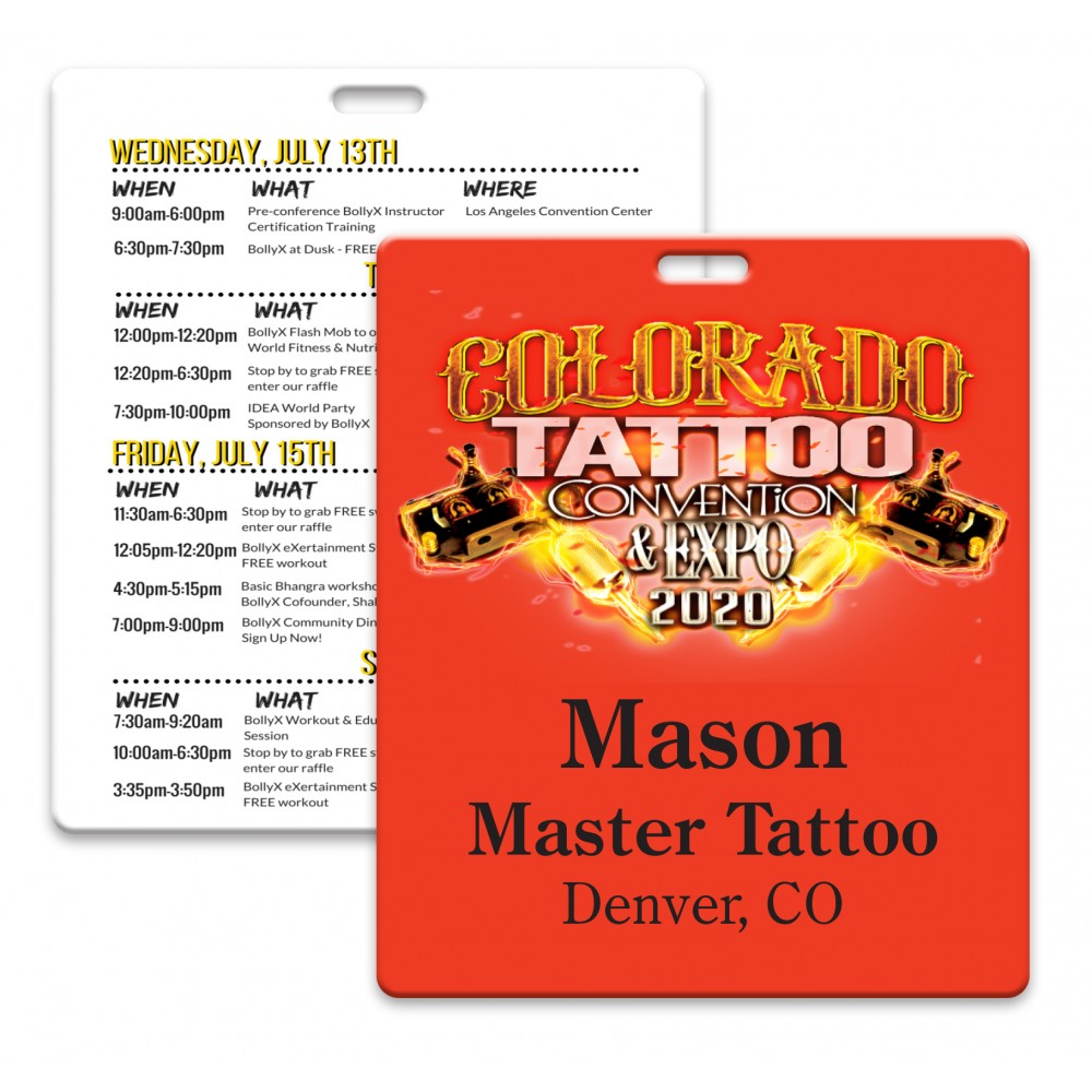 Logo Branded Full Color Value Priced Event Badge (4.25" x 3.625")