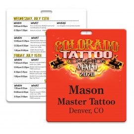 Logo Branded Full Color Value Priced Event Badge (4.25" x 3.625")