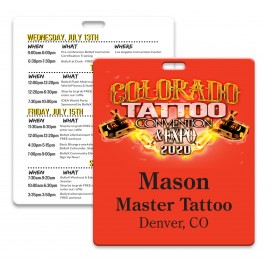 Full Color Value Priced Event Badge (4.25" x 3.625") with Logo  Full Color Value Priced Event Badge (4.25" x 3.625") with Logo