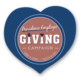 Poly Badge (2.125"x2.25") Heart Shape with Logo  Poly Badge (2.125"x2.25") Heart Shape with Logo