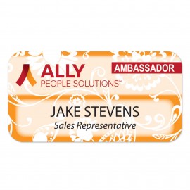 Laminated Personalized Name Badge (1.5"x2.875") Rectangle with Logo