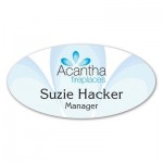 Name Badge W/Personalization (1.5"X3") Oval with Logo