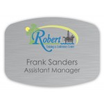 Logo Branded Laminated Personalized Name Badge (2.75x3.75") Arched Rectangle