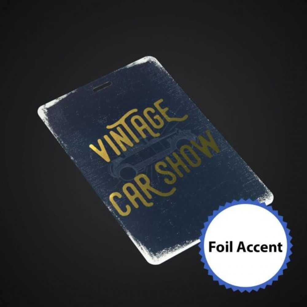Promotional 3-1/2 x 2-1/4 Prem Event Badge-Foil Accent