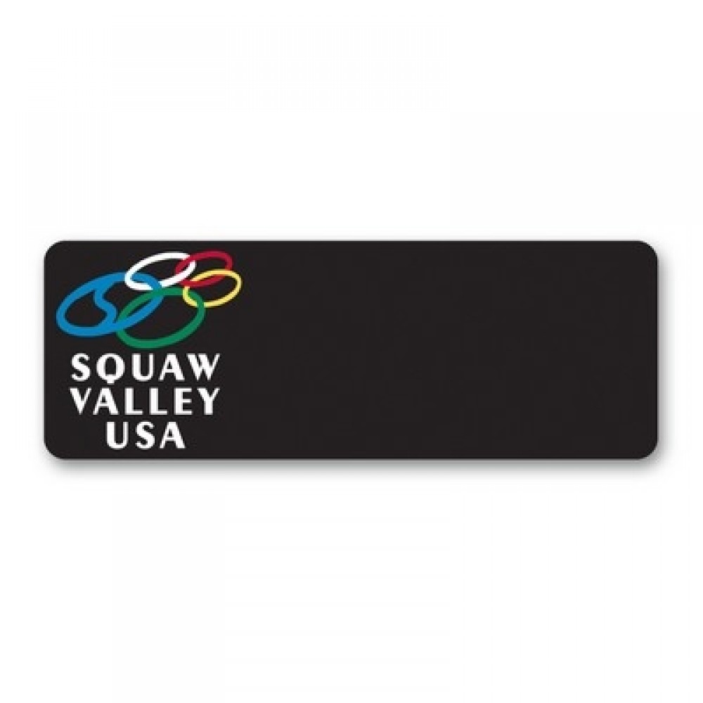 Logo Branded Laminated Name Badge (1.25"x3.5") Rectangle