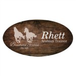 Logo Branded 1.5" x 3" - Oval Aluminum Name Badges