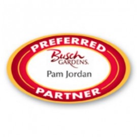 Full Color Name Badge w/ Personalization (1.375"X2.375") Oval with Logo